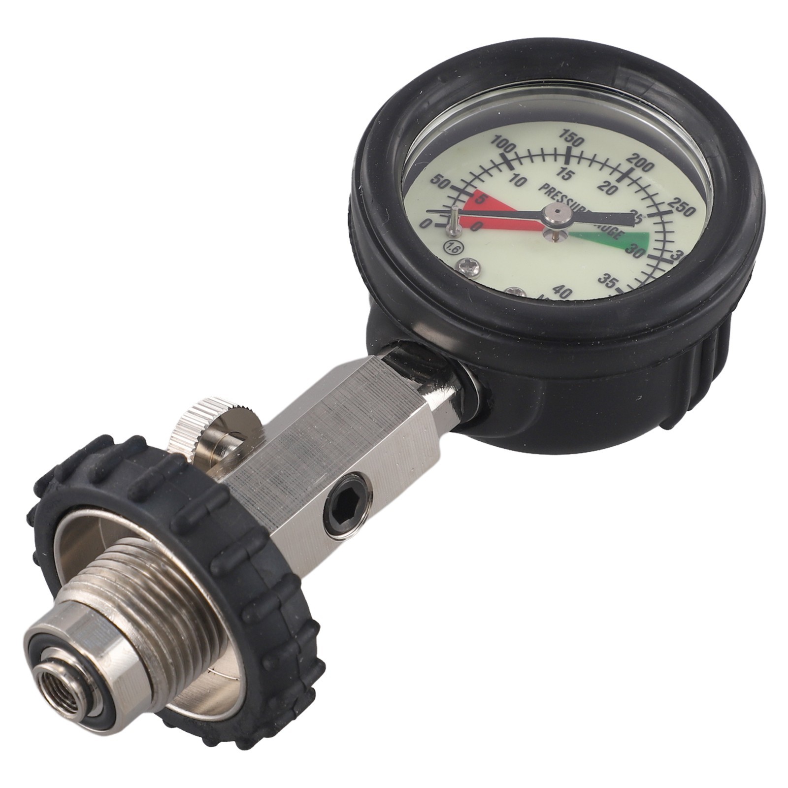Stainless Steel Scuba Cylinder Pressure Gauge 0 300BAR Measurement For Divers