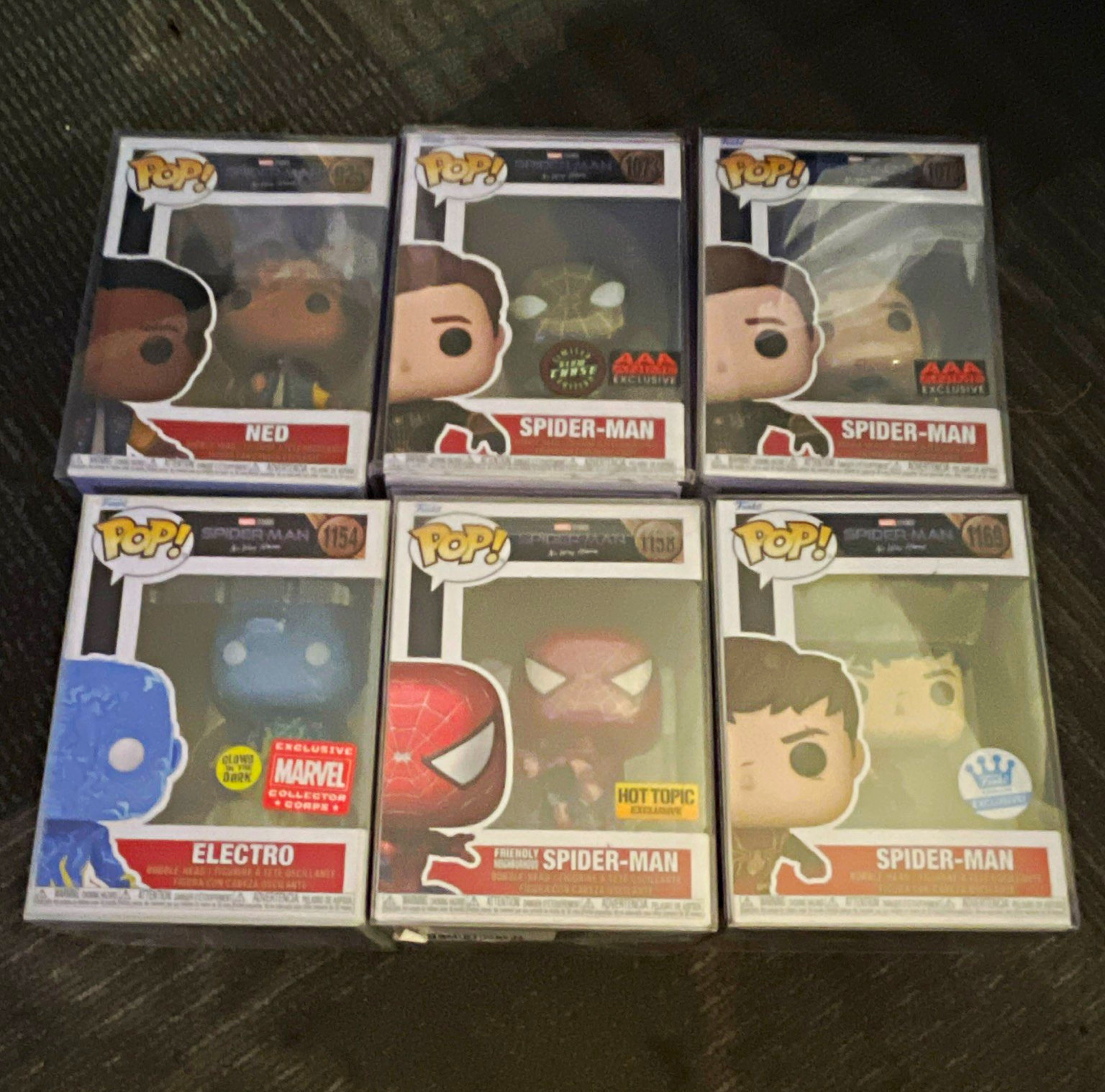 Funko POP! Marvel Vinyl Mixed Lot 6 Spider-Man Electro Ned AAA/Hot Topic