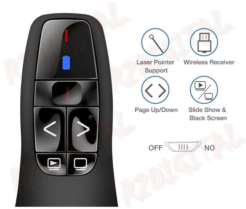 Wireless Laser Pointer Pen Presentations PC Remote USB 2.4GHz Keynote