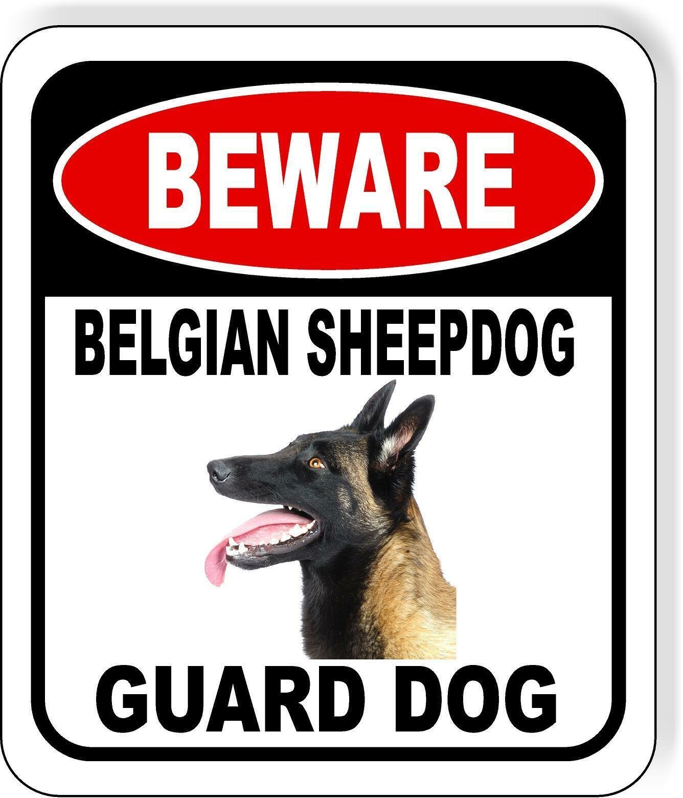 BEWARE BELGIAN SHEEPDOG GUARD DOG Metal Aluminum Composite Sign