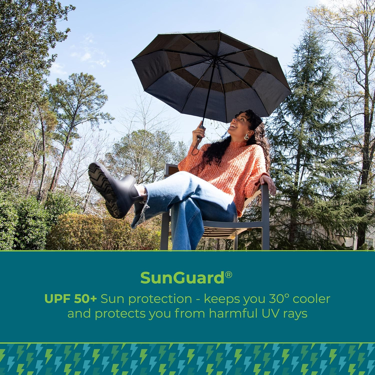 Auto Open/Close Windproof Ultimate Compact Umbrella with UV and Water Repellent