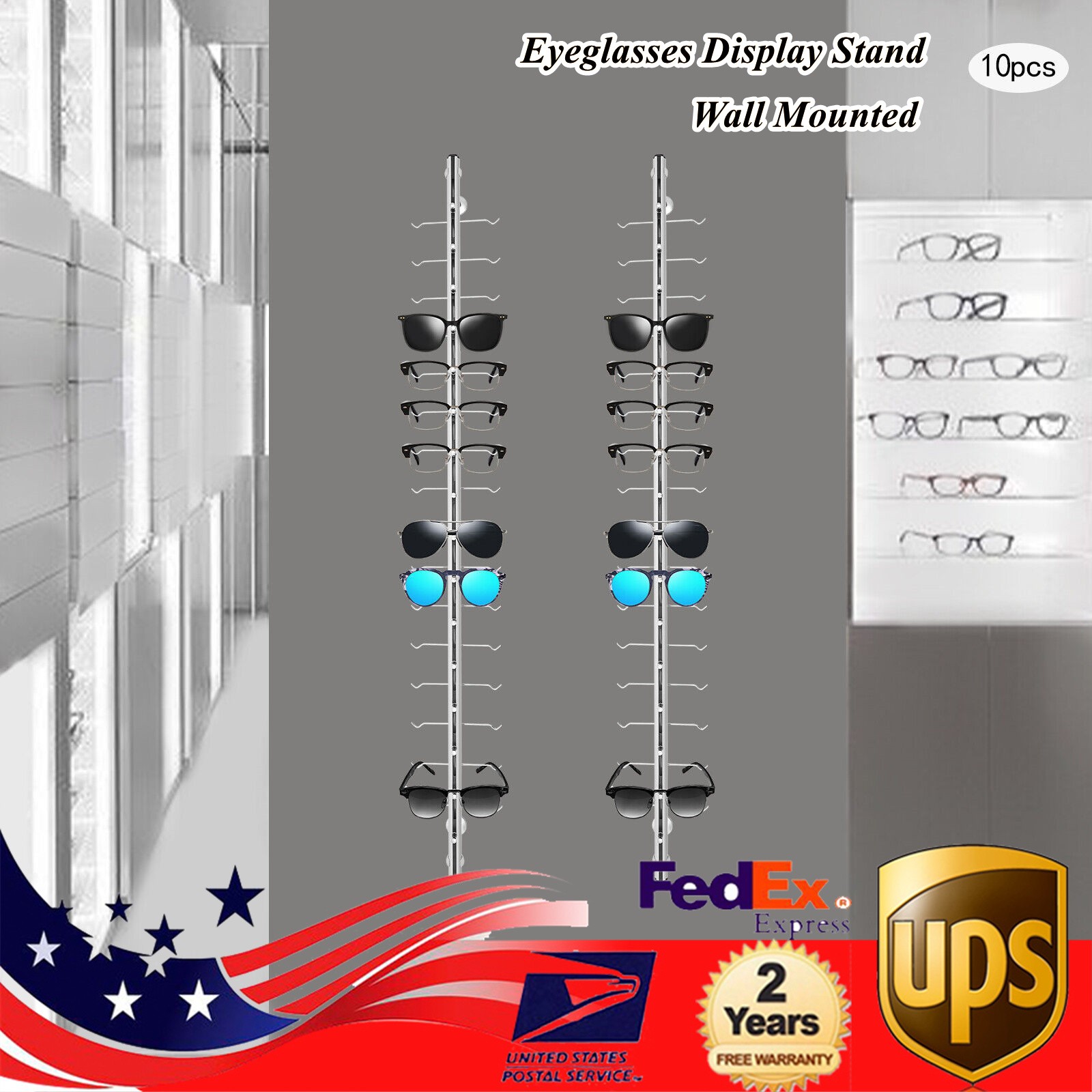 Wall Mounted Sunglasses Storage Organizer Eyeglasses Holder Stand Display Stand
