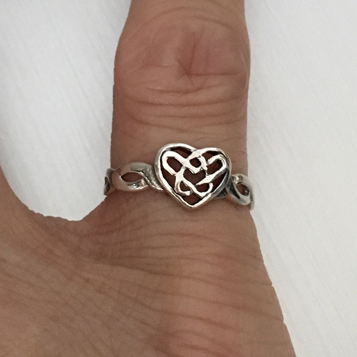 Sterling Silver Adjustable Celtic Heart Toe Ring, Silver Ring, Heart Ring