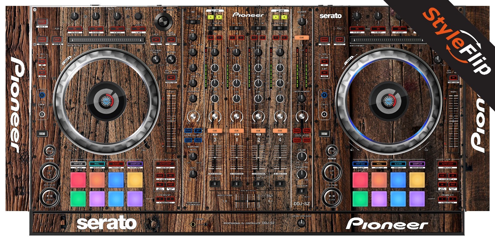Pioneer DDJ-SZ Skin | Wood Design 3 | Protective Decal | StyleFlip Skins