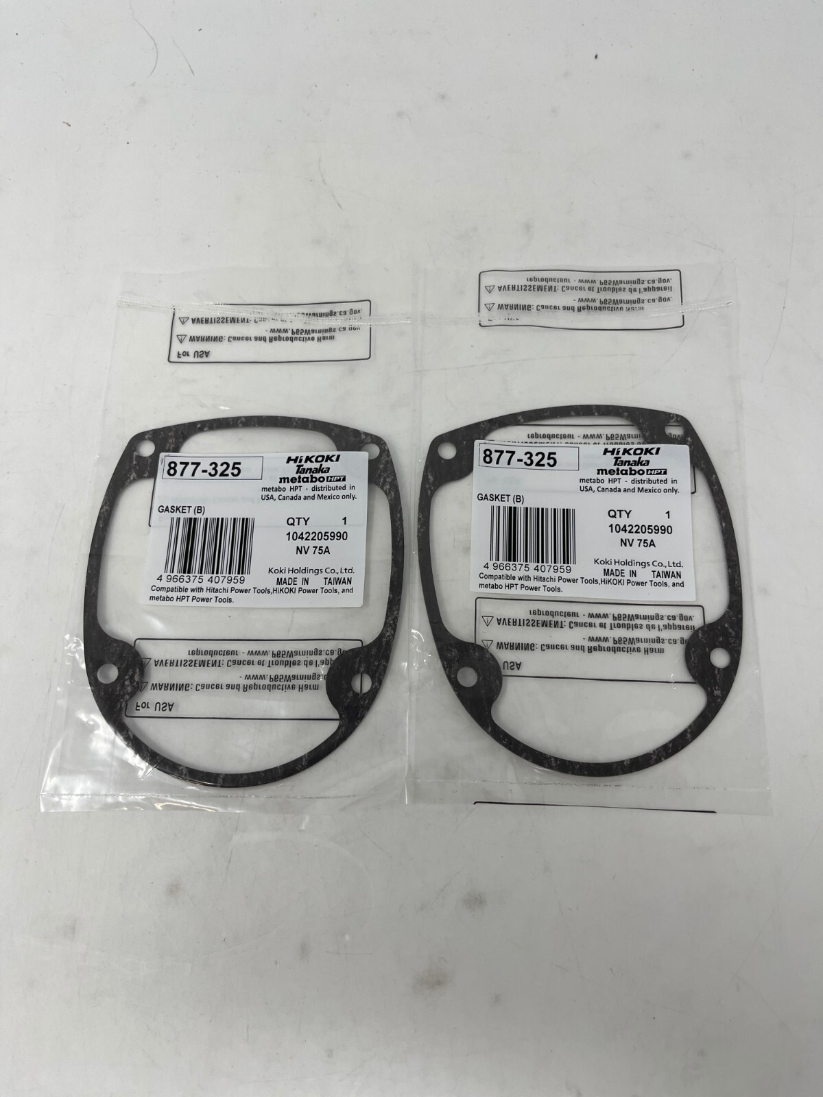 2 Pack Hitachi Nailer NR83A NR3A2 NR83A2S Rubber Coated Gasket B 877325 877-325