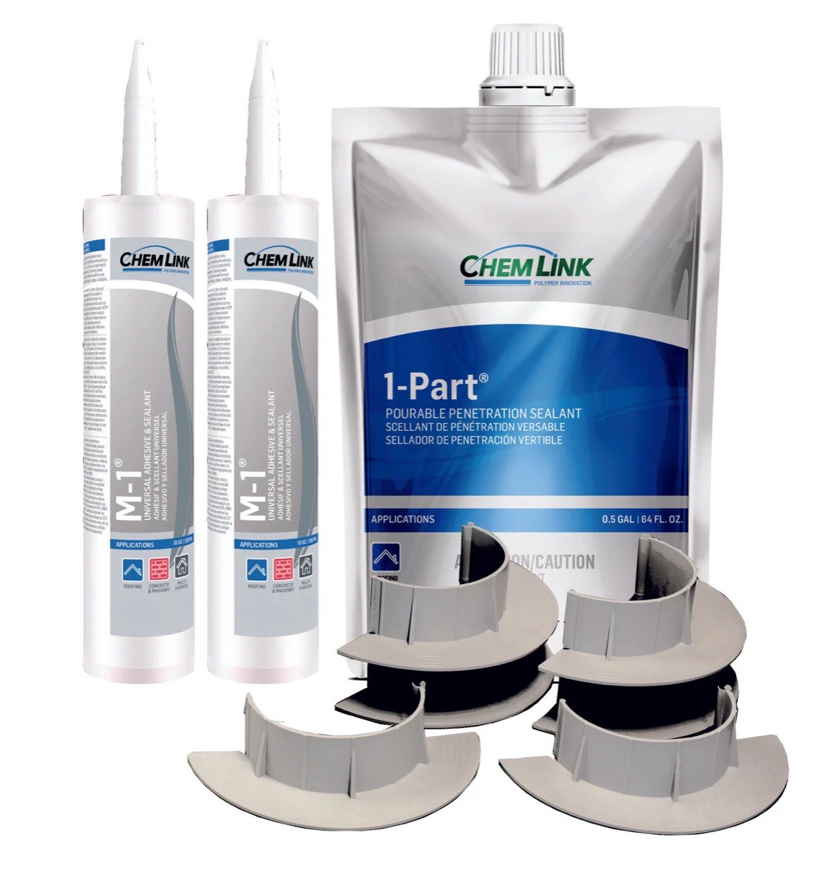 Box Of 10 Chem Link F1331 Gray 3” E-Curb Kit Solar Penetration Seal New In Box