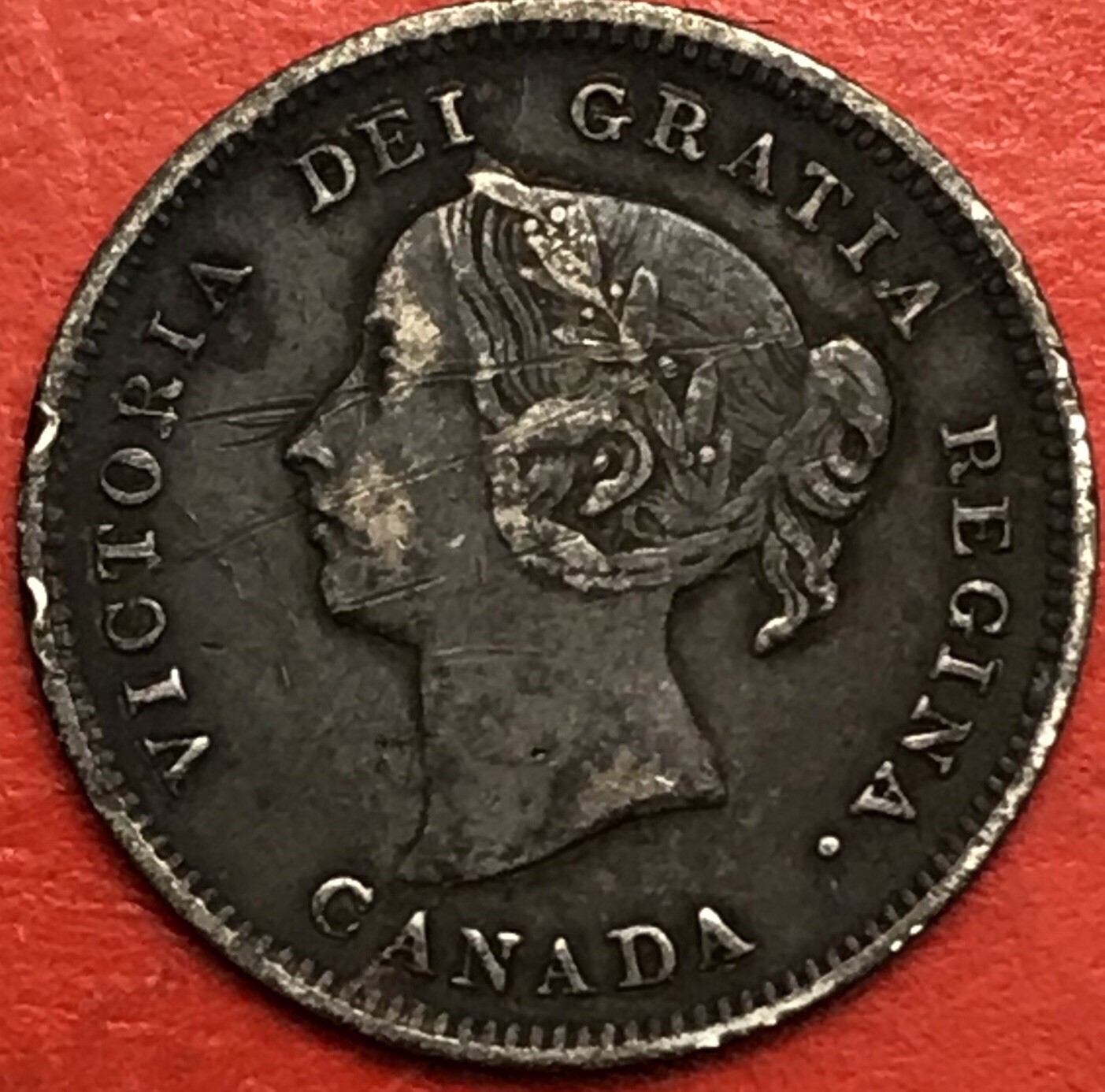 1888 Canada 5 Cents - VF/EF - Scratch Trend 56,50$ Lot#3338