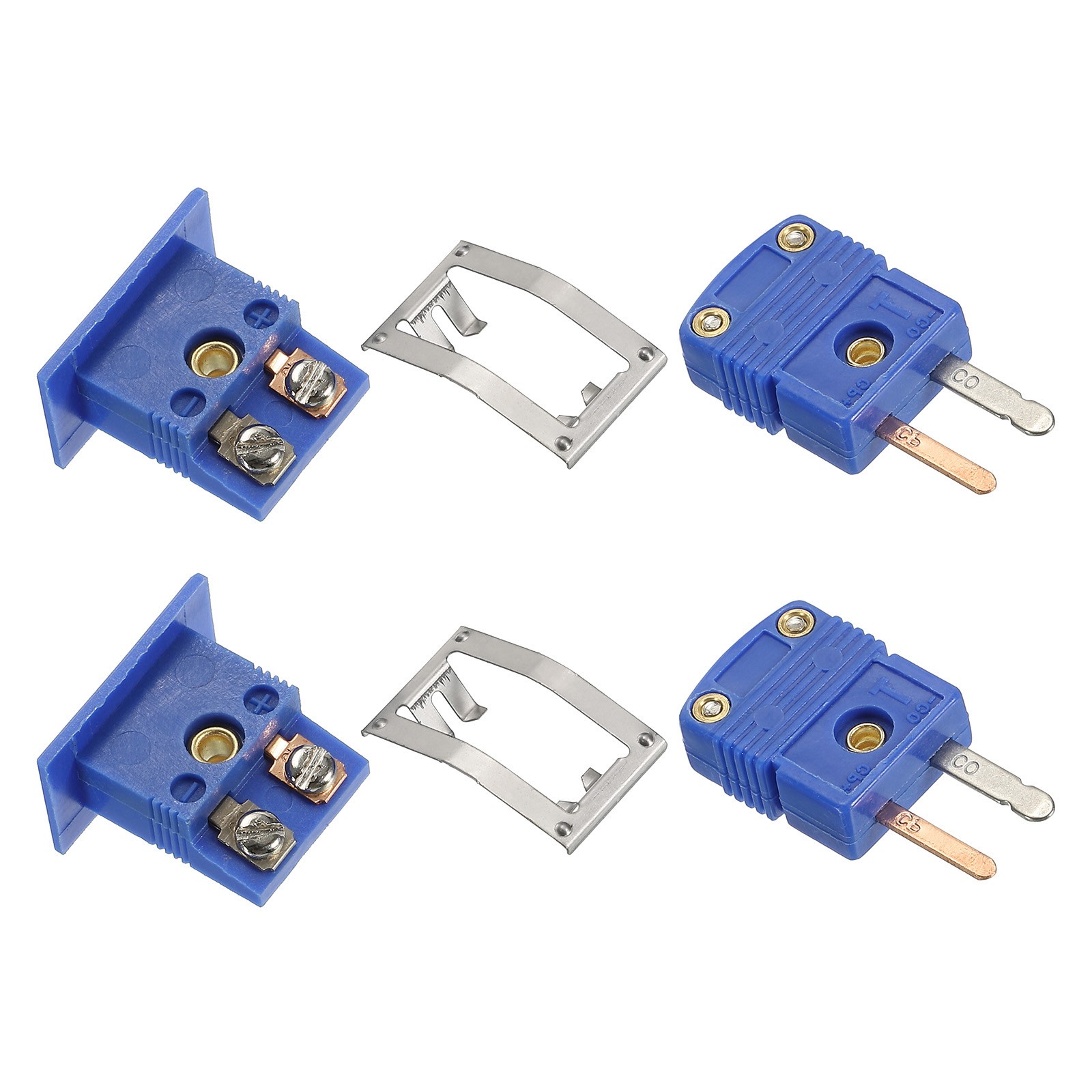 2 Set T Type Thermocouple Wire Connectors Male Plug with Panel Mount 220°C 428°F