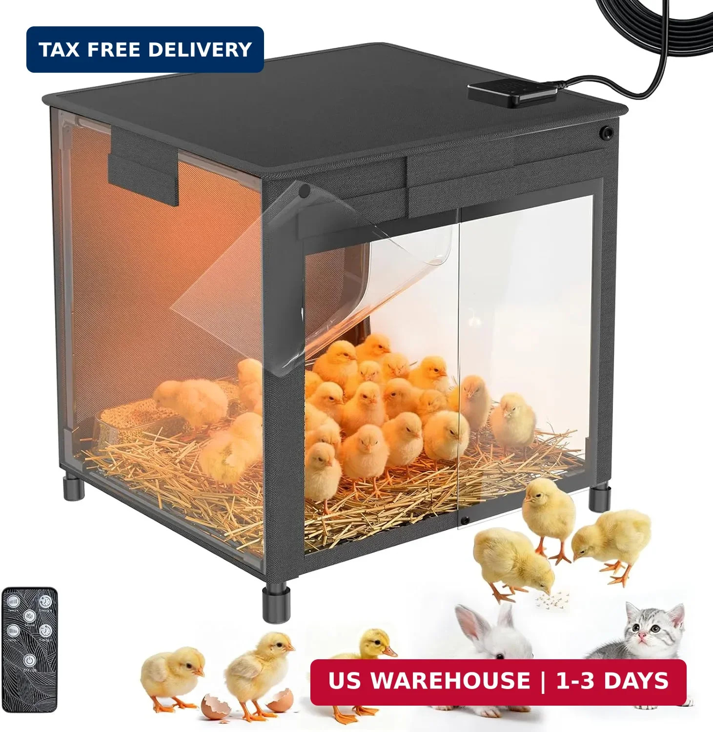 Brooder Box for Chicks, Upgrade Chicken Brooder Box with Adjustable Temp (77~95℉