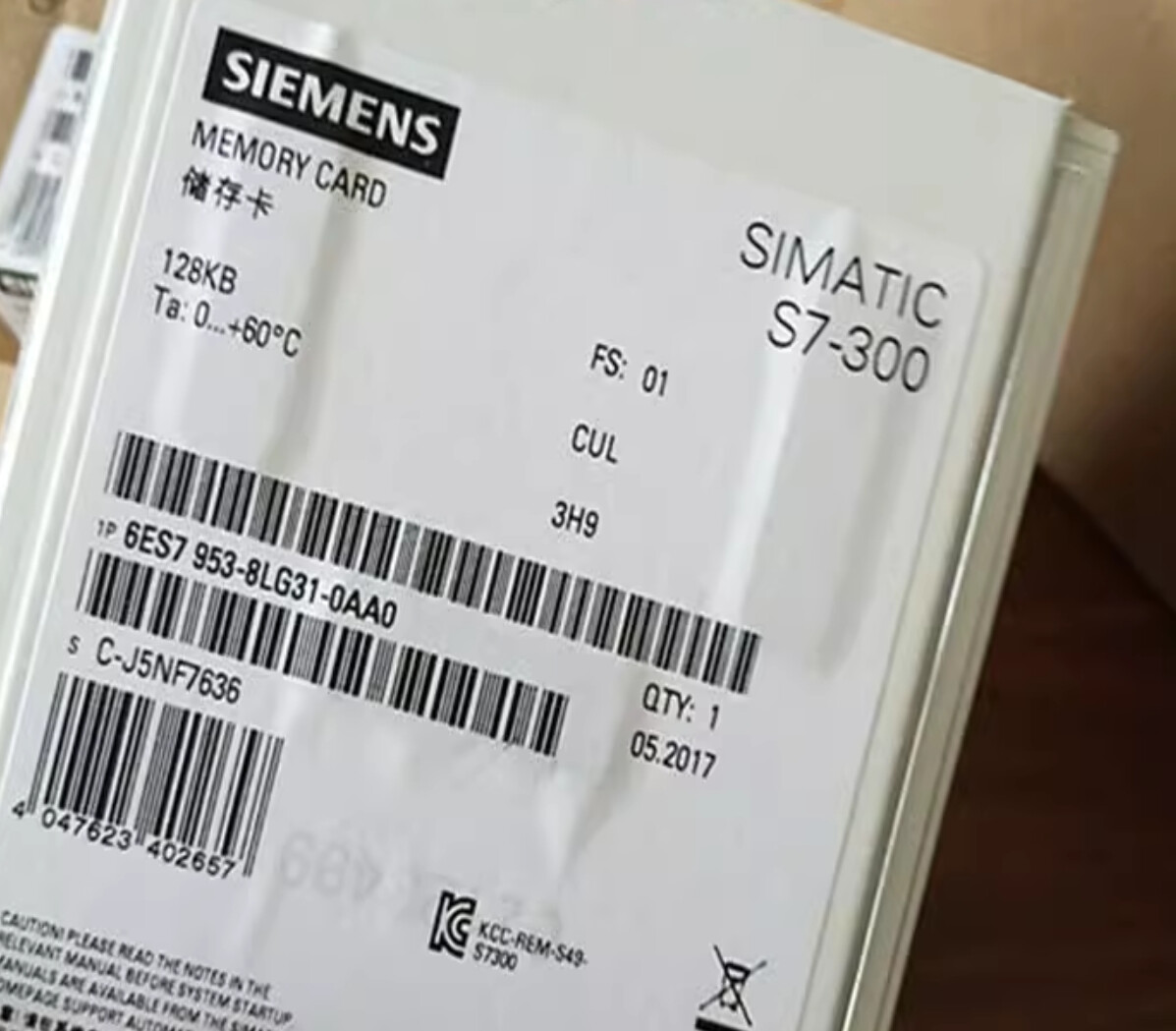 SIEMENS S7-300/C7/ET 200 Micro Memory Card 6ES7953-8LG31-0AA0