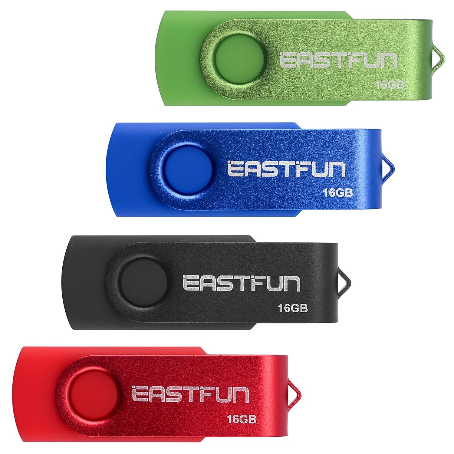 EASTFUN 4 Pcs 16GB USB 2.0 Flash Drive Fold Storage Memory Stick Thumb Drive ...