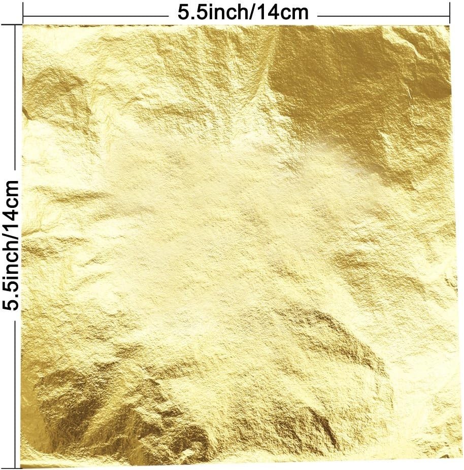 High-Quality Imitation Gold Leaf Sheets - 100 Pcs for Creative Decor 5.5''
