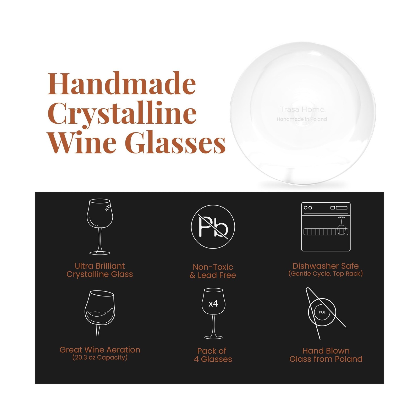 Tall Pour Wine Glasses (4-Piece Set)
