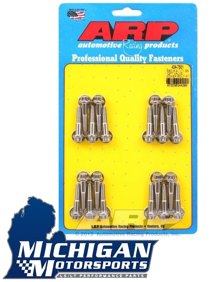 ARP 434-7501 Valve Cover Bolts 12pt Polished Stainless 2014+ LT1 LT4 L83 L84 L86