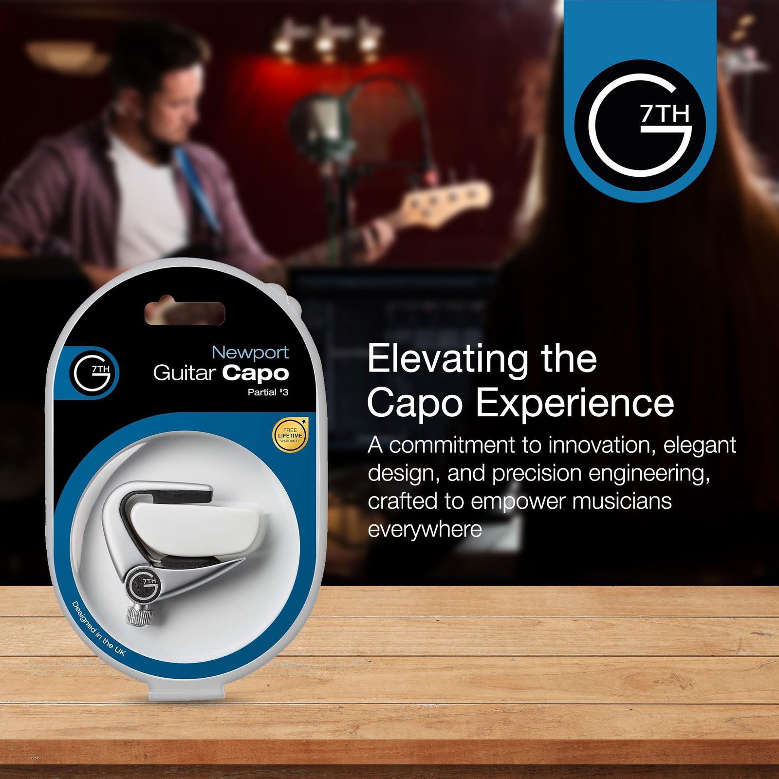 Newport 3 String Partial Silver Guitar Capo - Lightweight with Adjustable Ten...