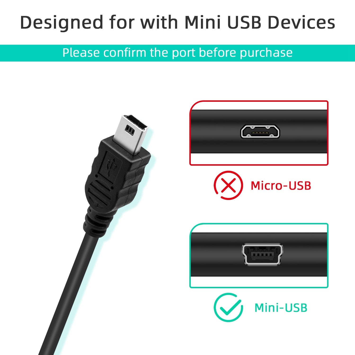 Mcbazel 2 Pack PS3 Controller Charger Cable, 3.3ft Mini USB Charging Cord for PS