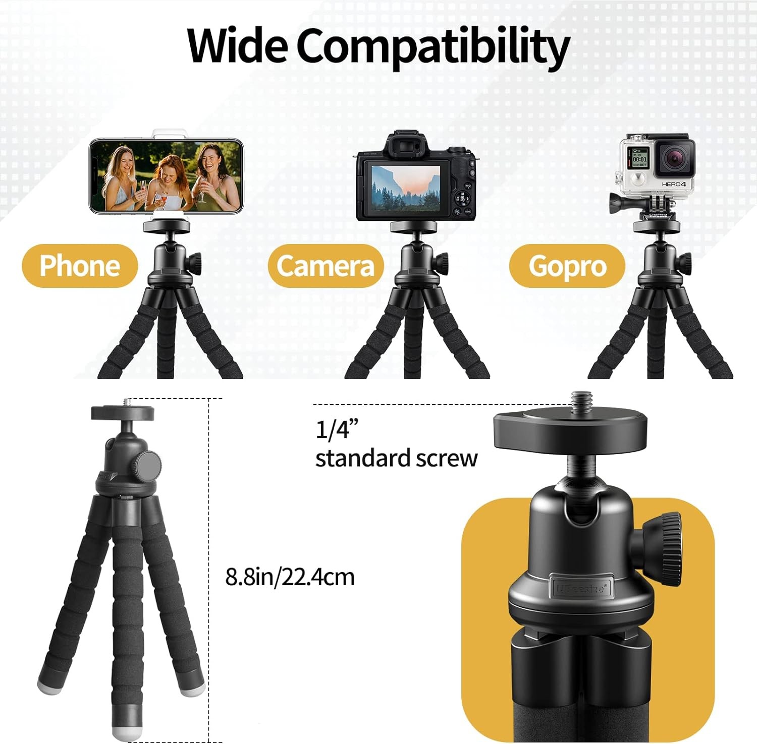Flexible Small Octopus Tripod Bluetooth Remote Stand Rotating Phone Holder