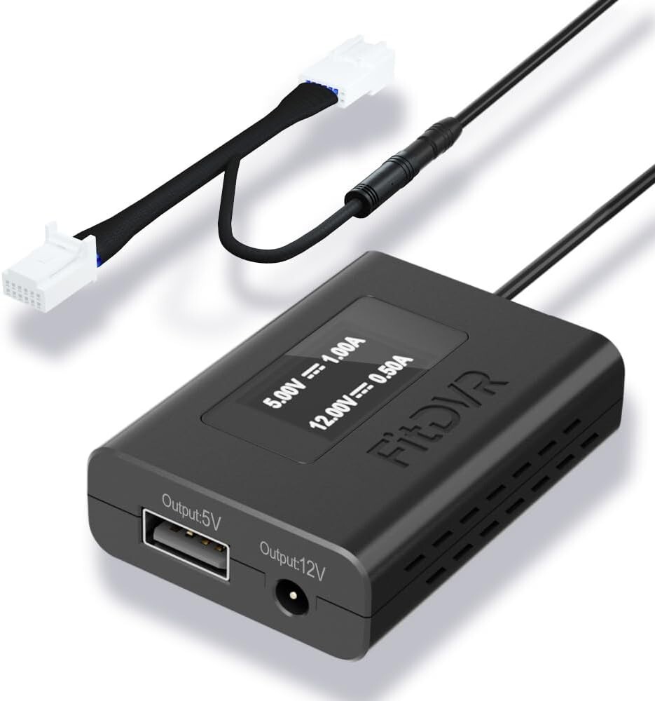 FitDVR Dash Cam Power Adapter (12pin), Compatible with Toyota Tacoma Camry Corol