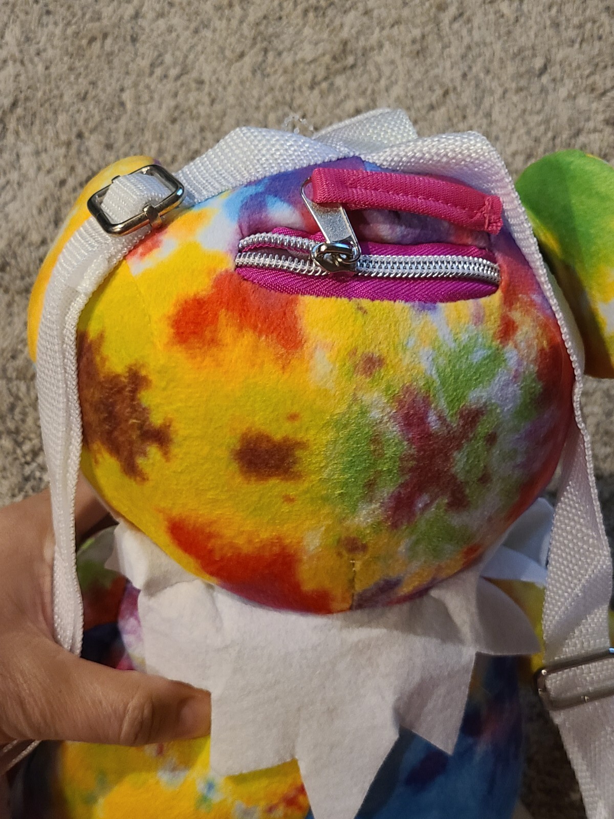 PLUSH BACKPACK - Grateful Dead Bear Rainbow by Bioworld Tie Dye 16" Tall NEW nwt