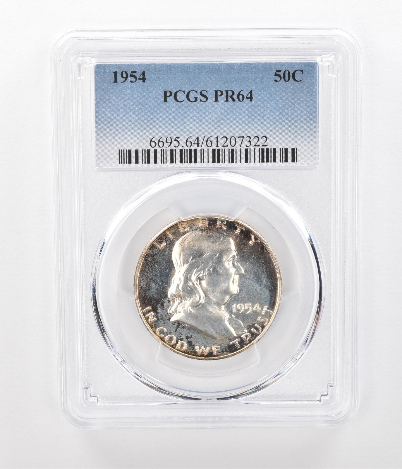1954 Franklin Half Dollar PR64 PCGS Beautiful Tone *1152