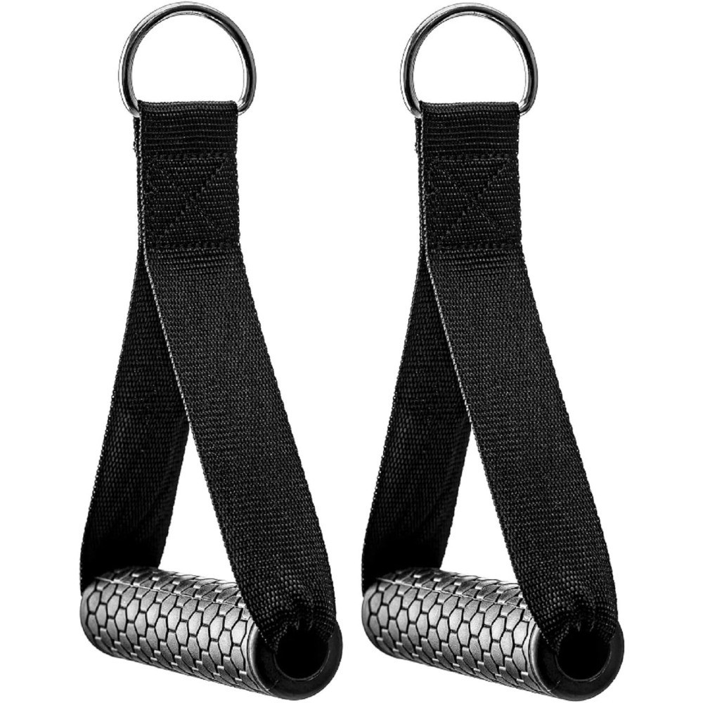 Exercise Cable Machine Attachment Handles Super Strong Nylon Webbing Resistance