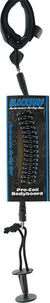 BLOCK SURF PRO COILED BODYBOARD LEASH BLACK
