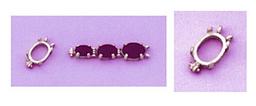 14x12mm OVAL CAB STERLING SILVER BRACELET LINK SETTING