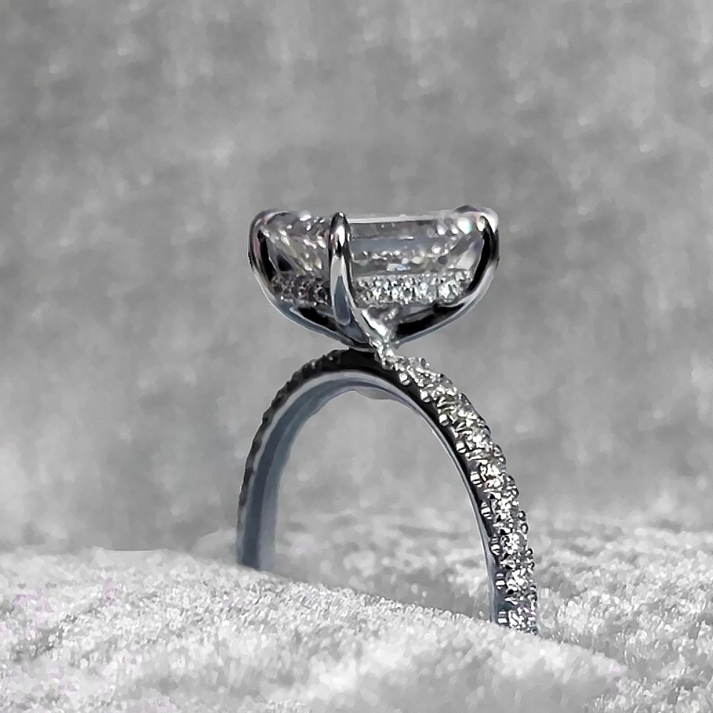 2 Ct Emerald Cut Lab Grown Diamond Ring IGI Certified 14k White Gold Wedding