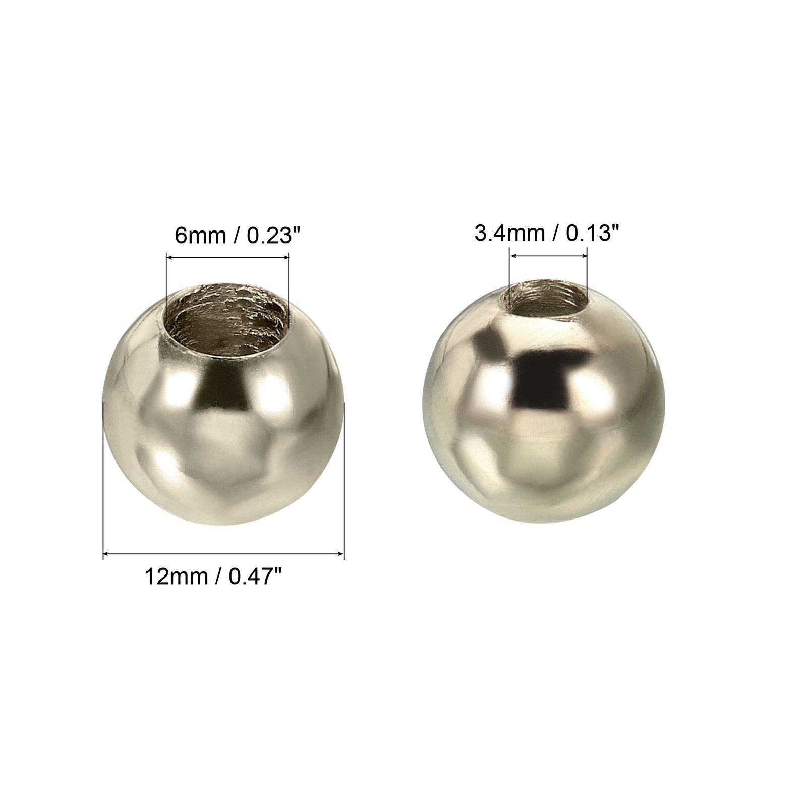 Pull Cord End Cord Metal Bead Lamp Zipper Round Ball Pull End Silver Tone, 4pcs