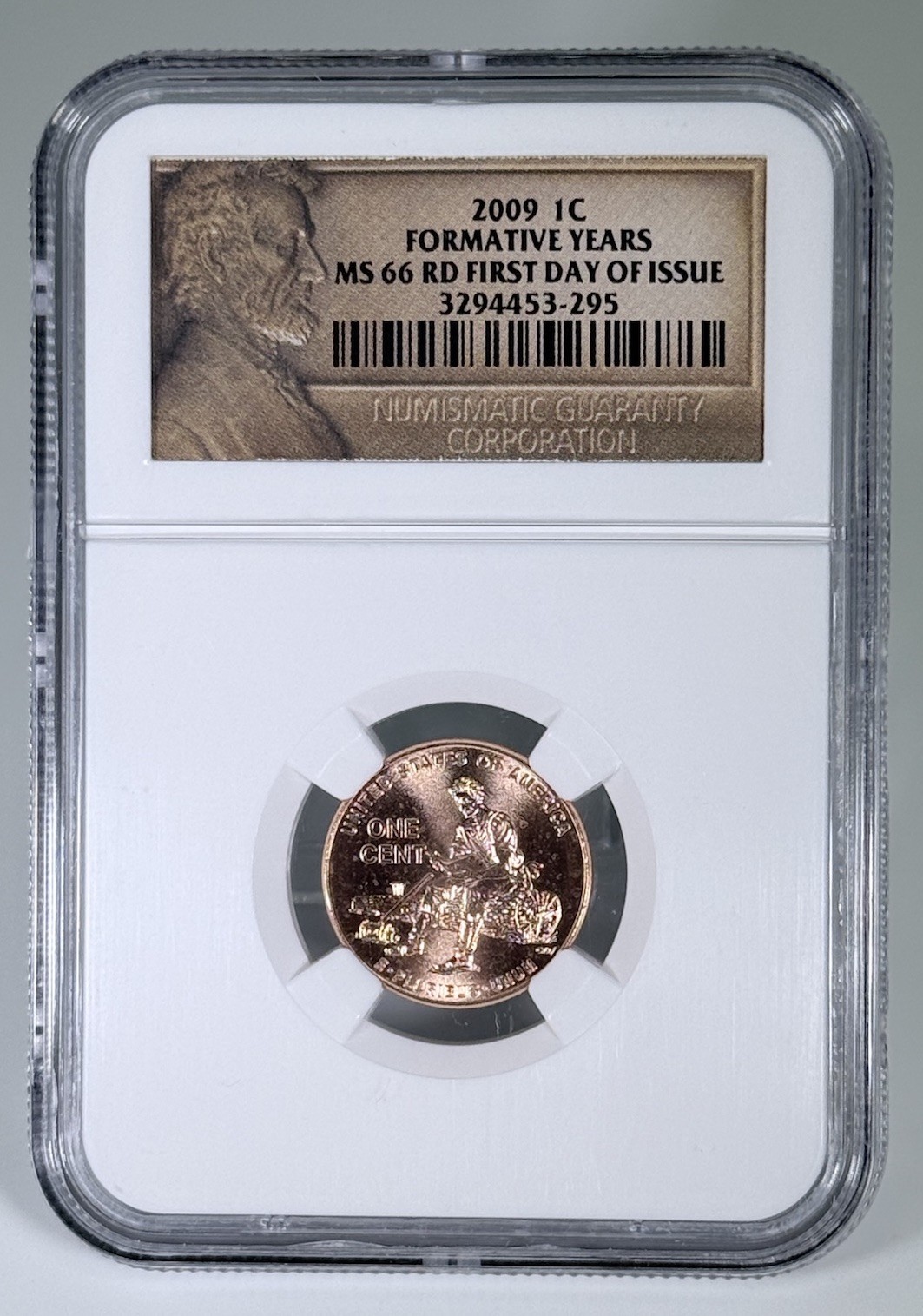2009 US MINT CENT FORMATIVE YEARS PENNY NGC MS66 RD LINCOLN FIRST DAY OF ISSUE