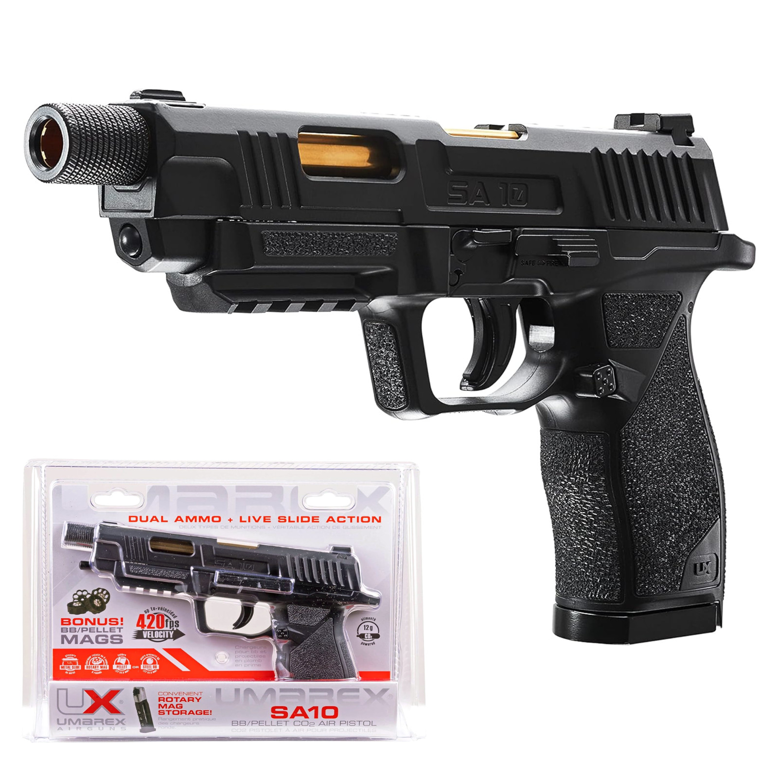 Umarex SA10 Air Pistol .177 Cal CO2 Blowback BB Gun 420 FPS (2252113)