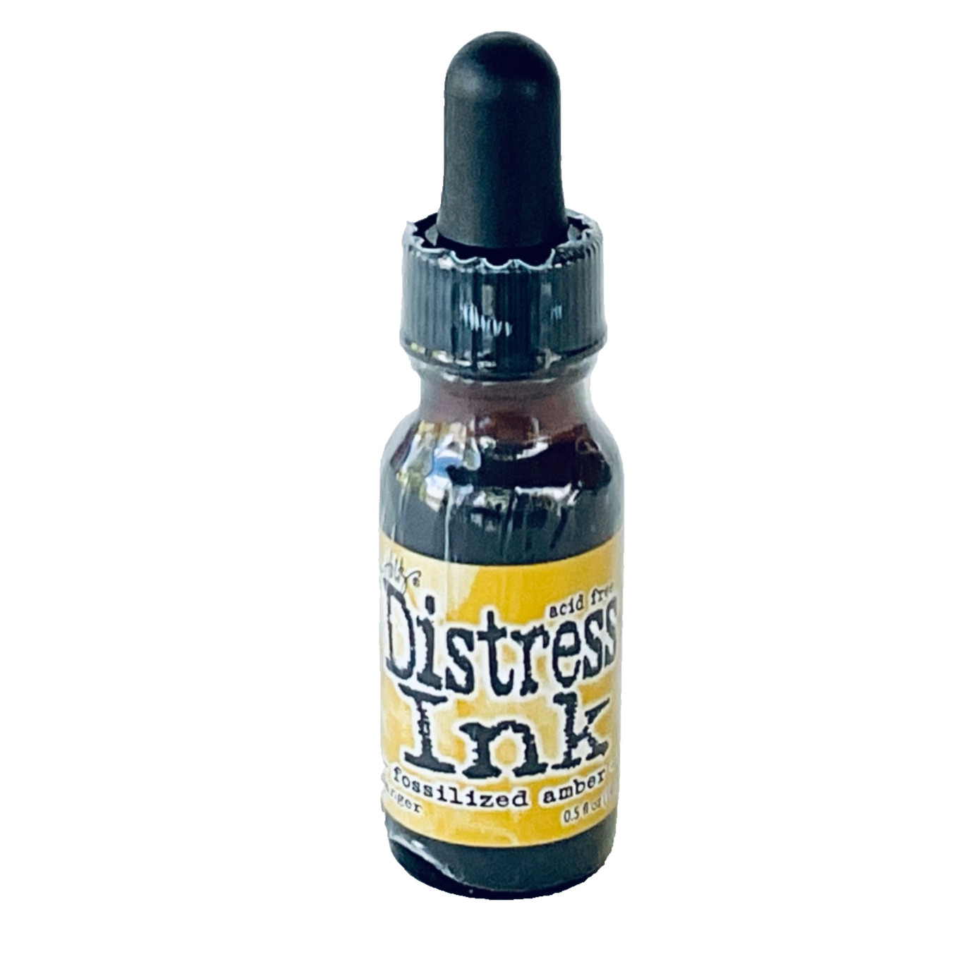 Tim Holtz Distress Oxide Reinker Refill Fossilized Amber 0.5oz Ranger Ink Yellow