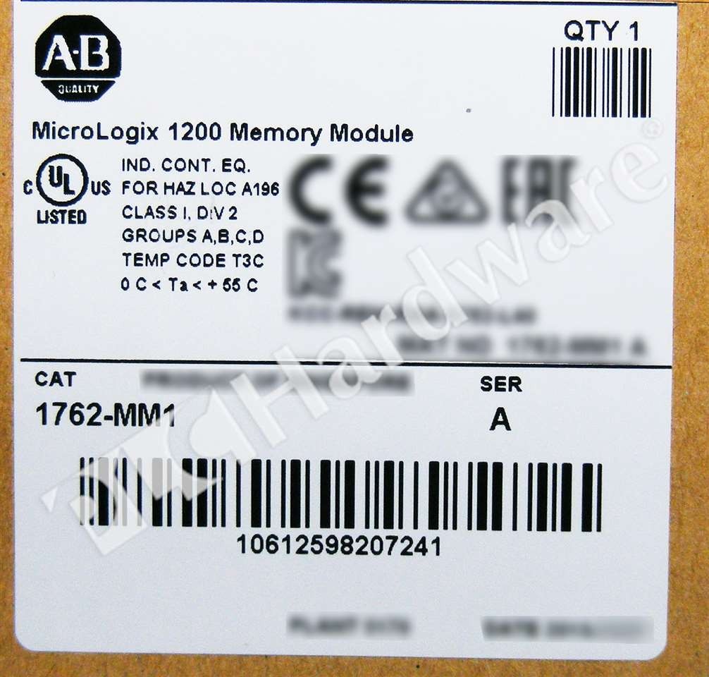 Open Pre-owned Allen Bradley 1762-MM1 Ser A MicroLogix 8K Word Memory Module