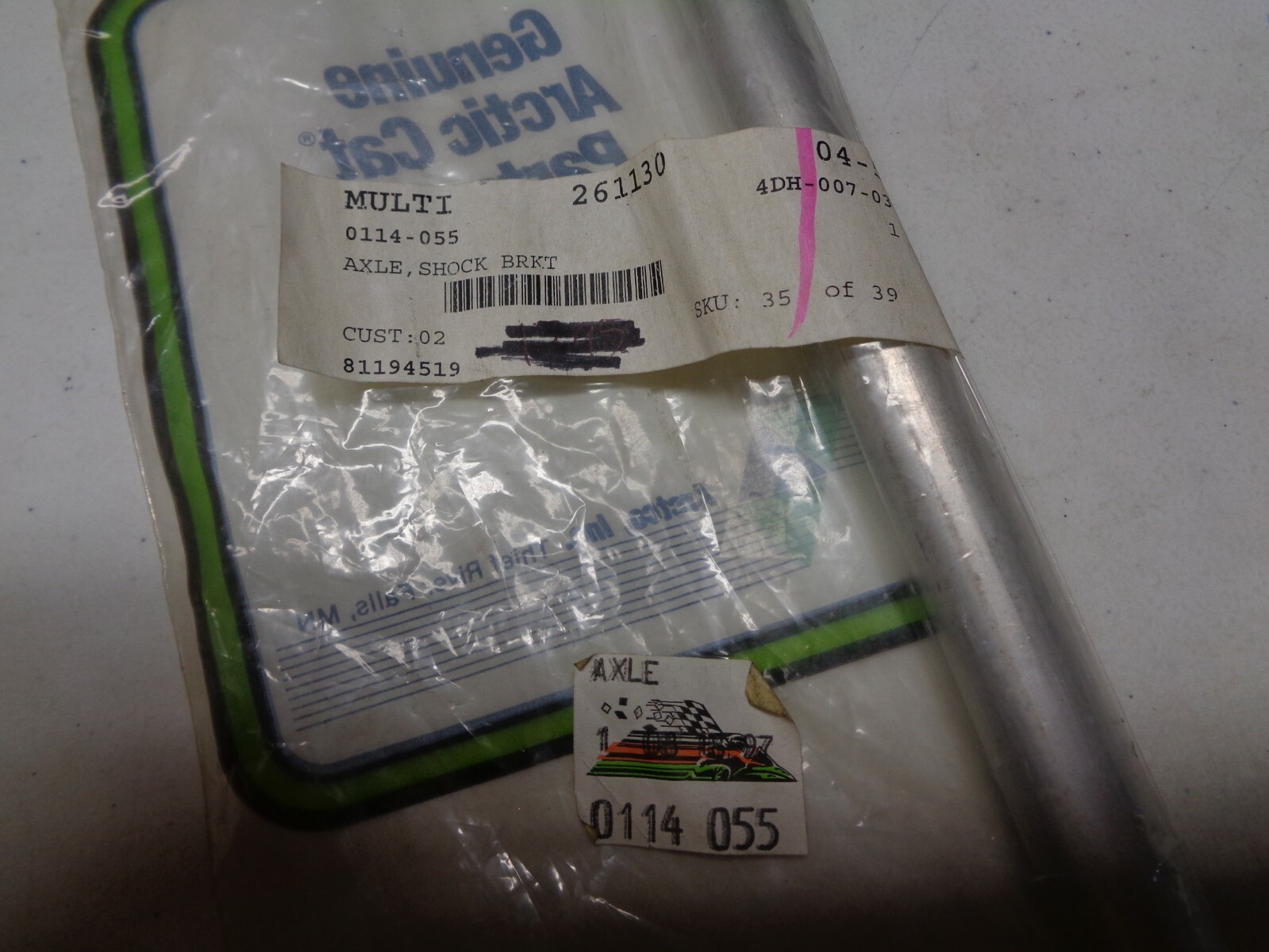 ARCTIC CAT SHOCK BRACKET AXLE 0114-055