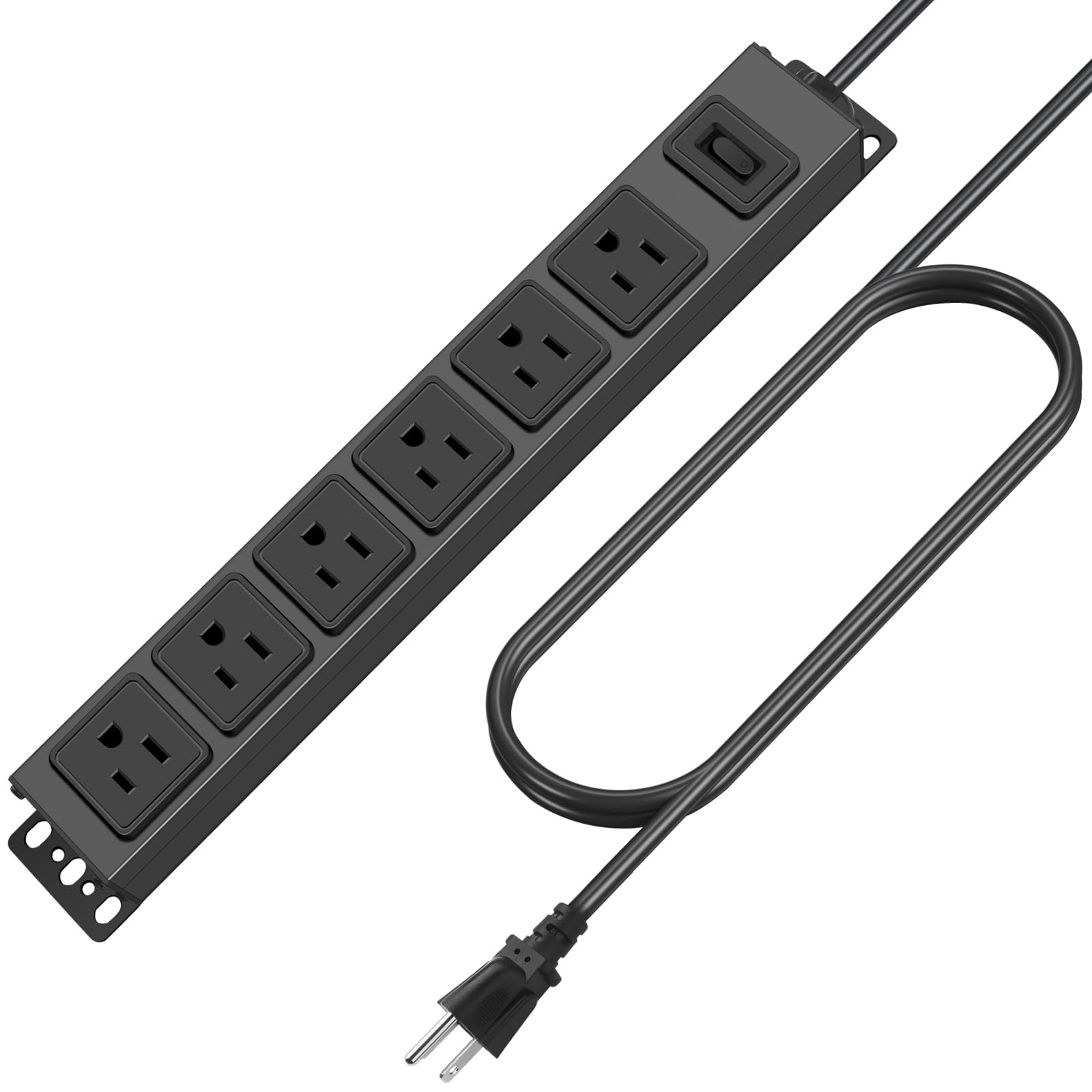 Wall Mount Magnetic Power Strip, Under Desk 6 Outlet Mountable Socket, Metal ...