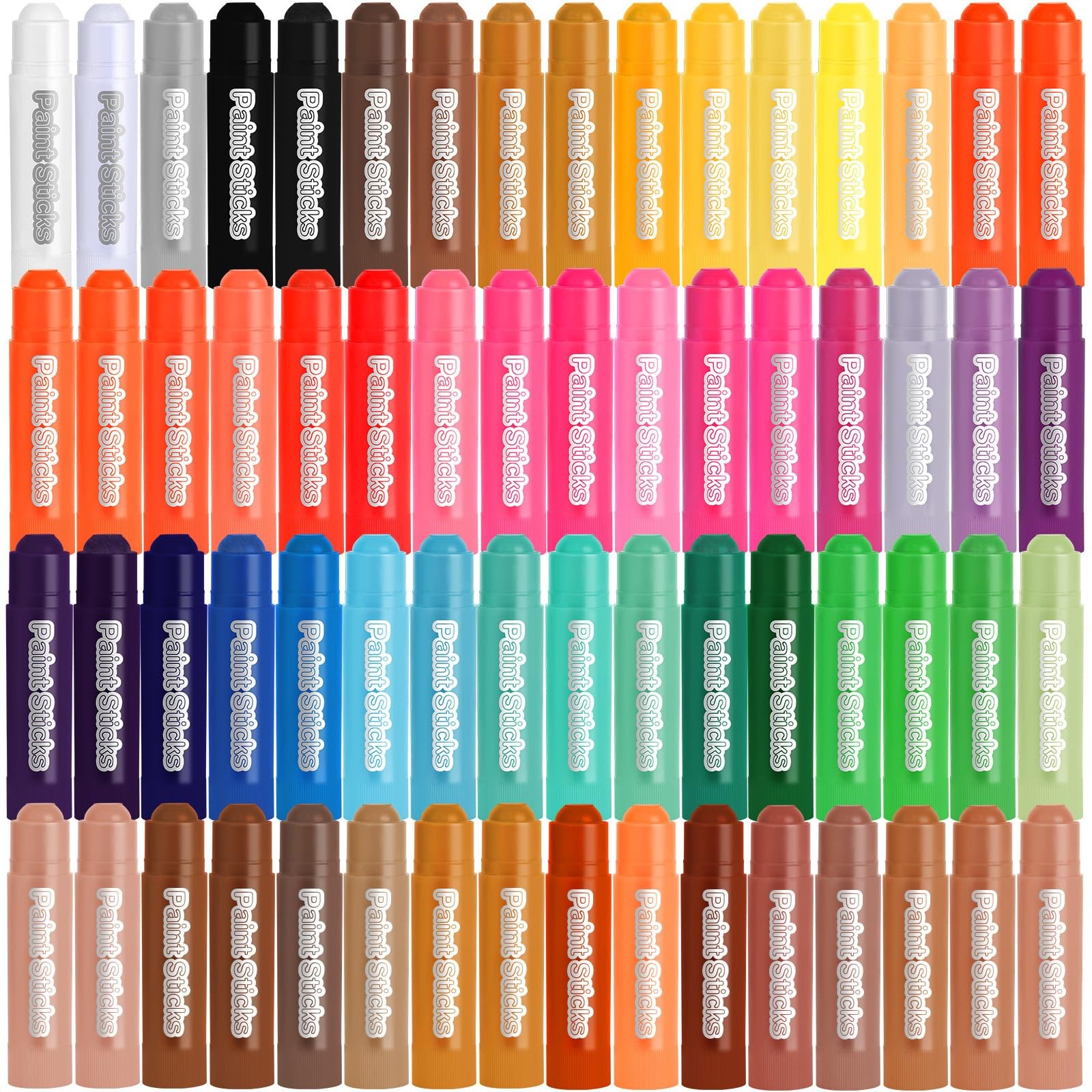 Bkpvr 62 Colors Solid Tempera Paint Sticks, 1 Count (Pack of 62), 62