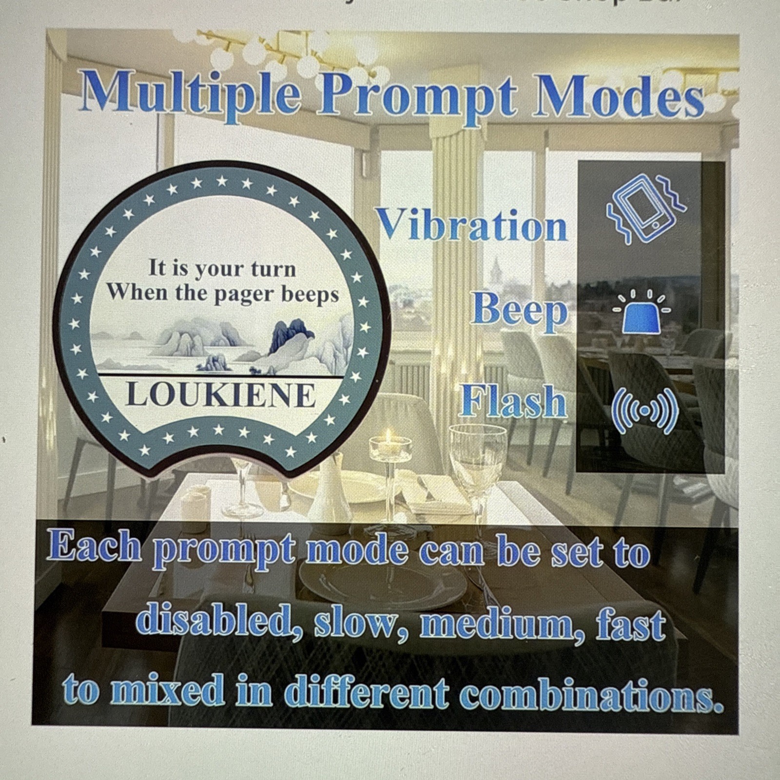 Restaurant Pager System 20-Coaster Wireless Buzzers w/ Transmitter