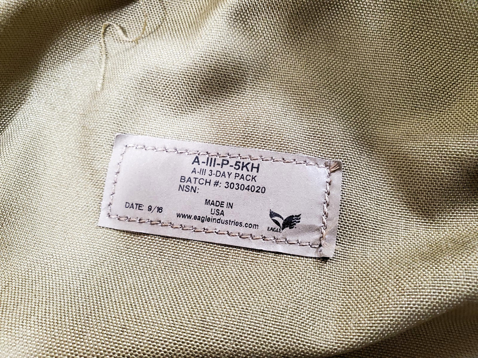 Eagle Industries A-III A3 3-DAY ASSAULT PACK Backpack Khaki Tan MJK SOF DEVGRU