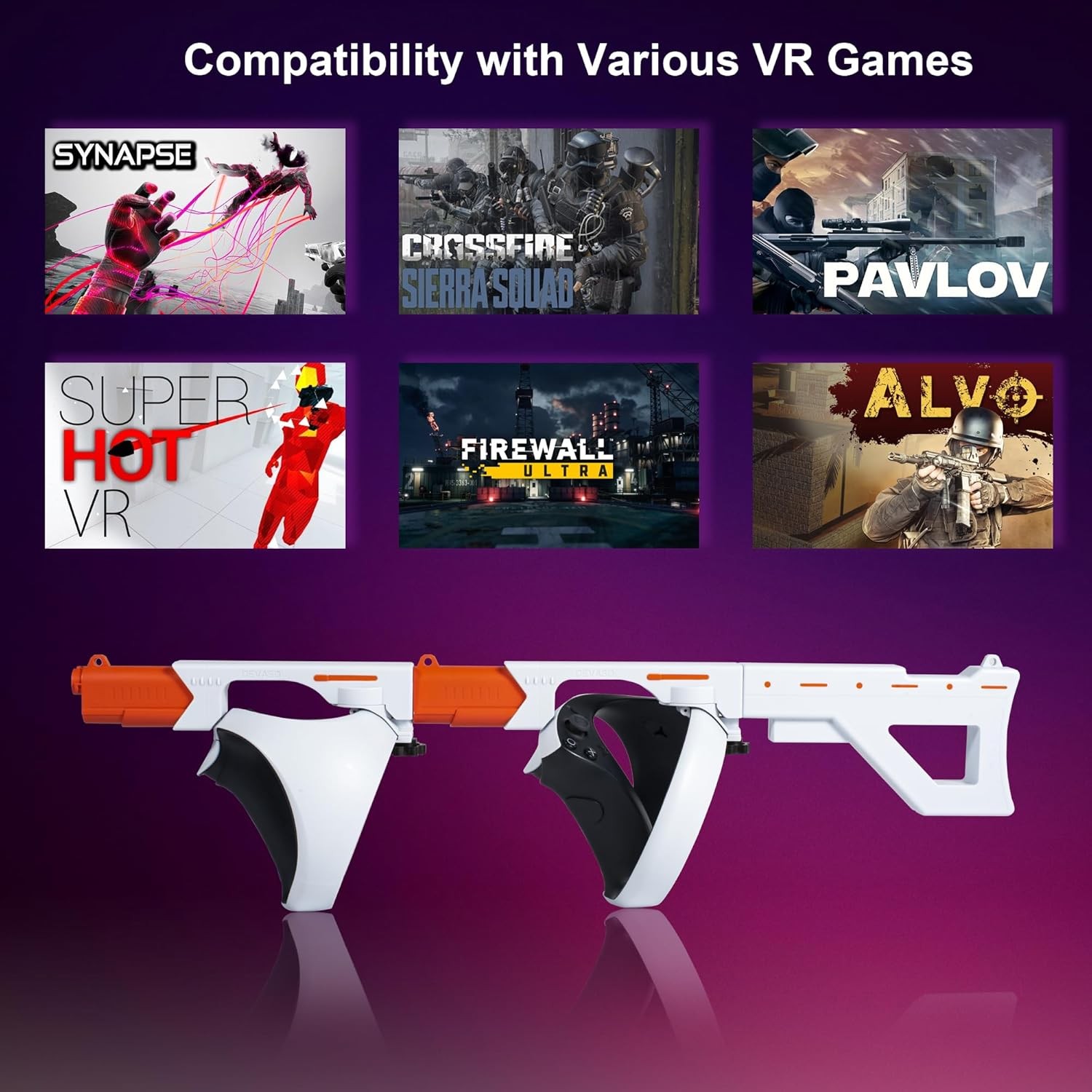 Magnetic VR Gun Stock for PSVR2 3-in-1 Handle Accessories Gaming Shoulder Strap