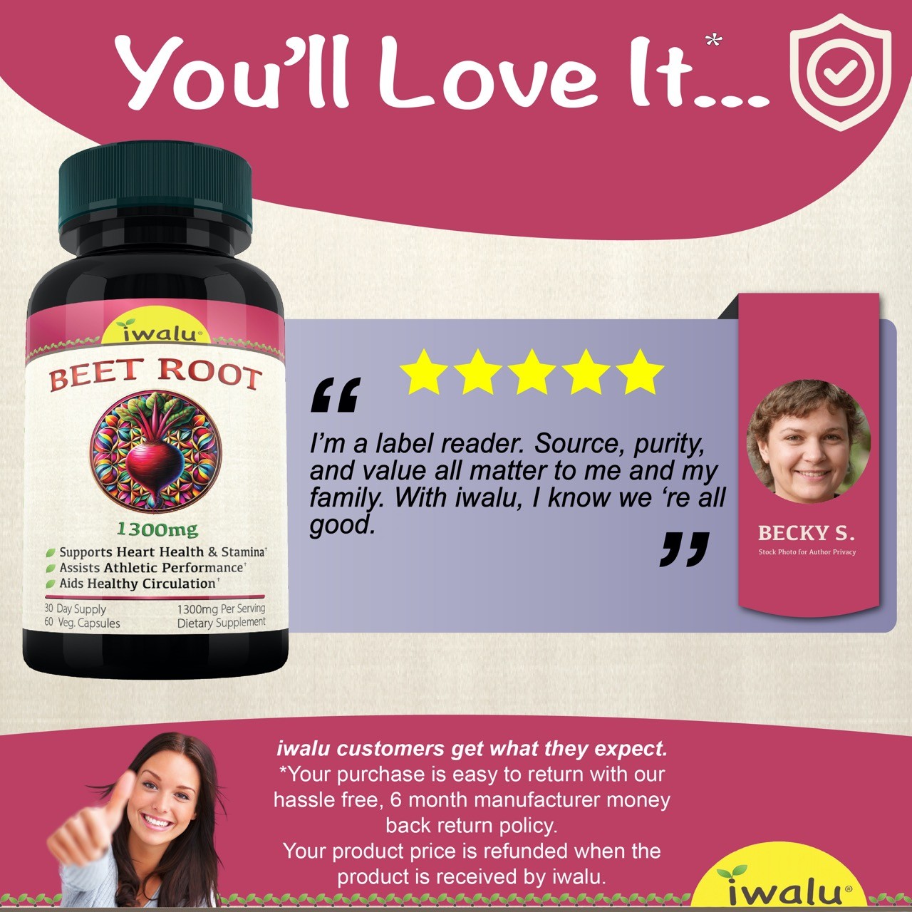 Beet Root Nitric Oxide - Organic Beet Root Pills - iwalu (official) SHIPS FREE