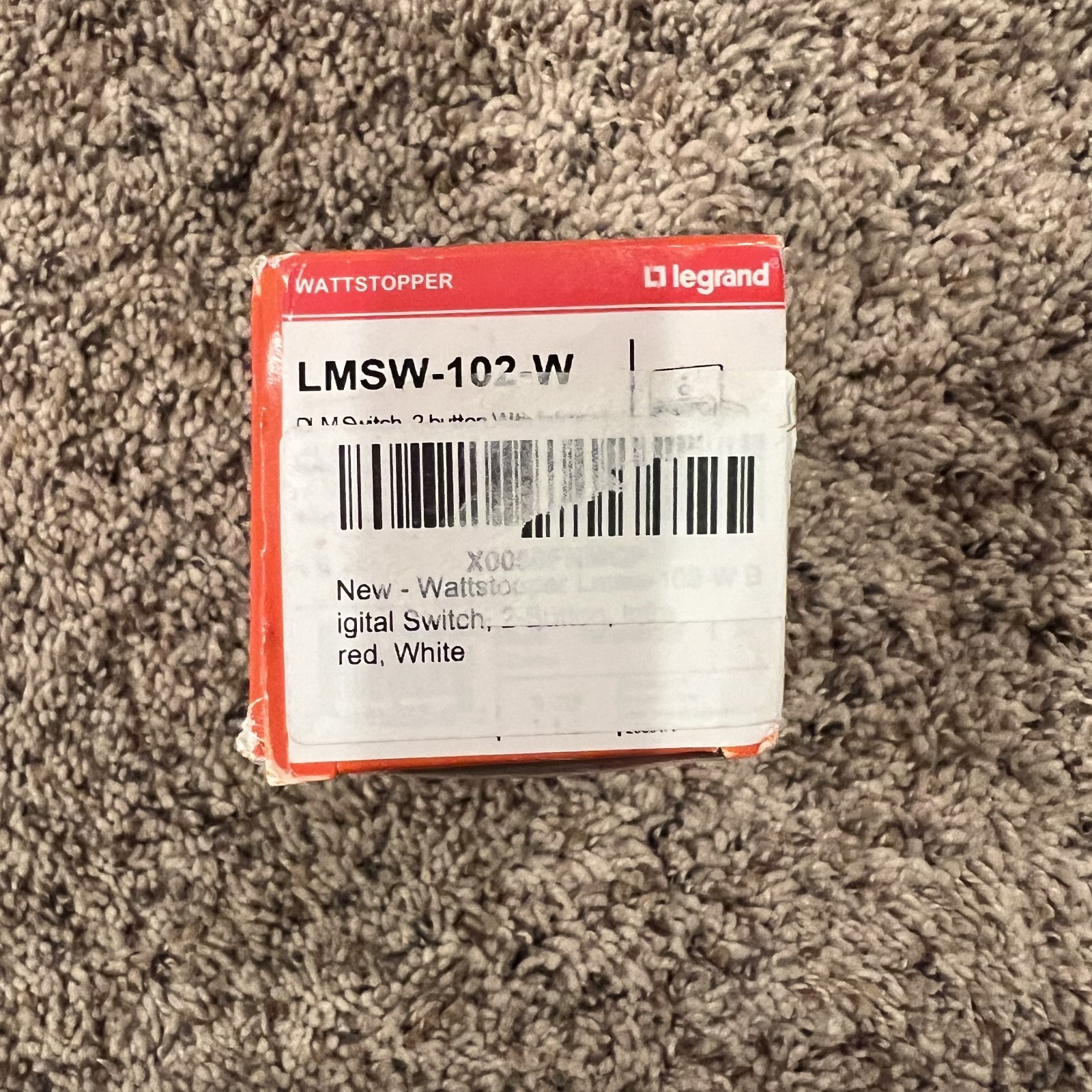 Legrand WattStopper  LMSW-102-W  2 Button Digital Wall Switch White