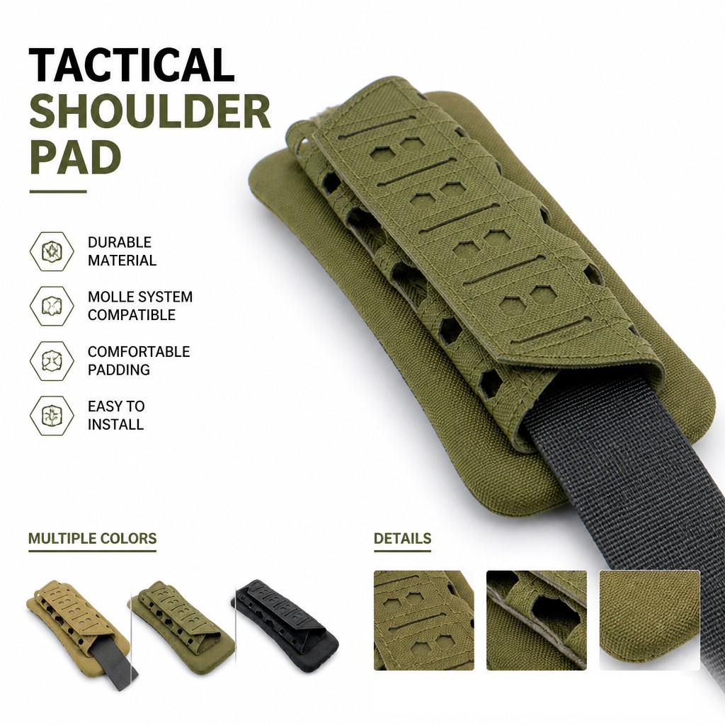 Outdoor Tactical Vest Shoulder Strap Pad Comfort Cushion Nylon Mesh Protect Pads