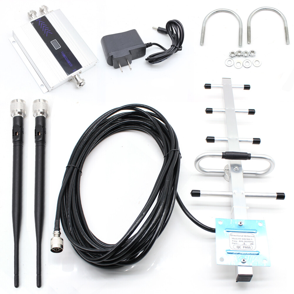GSM 900MHz Mobile Cell Phone Signal Booster Amplifier Repeater Antenna Home LED