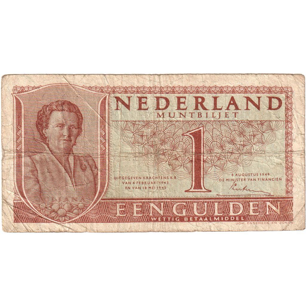 [#335739] Netherlands, 1 Gulden, 1949-08-08, VG