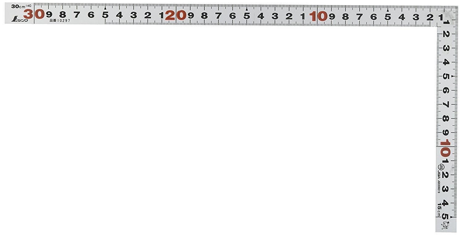 SHINWA  STANDARD SQUARE (SCALE 300x150mm)  10297