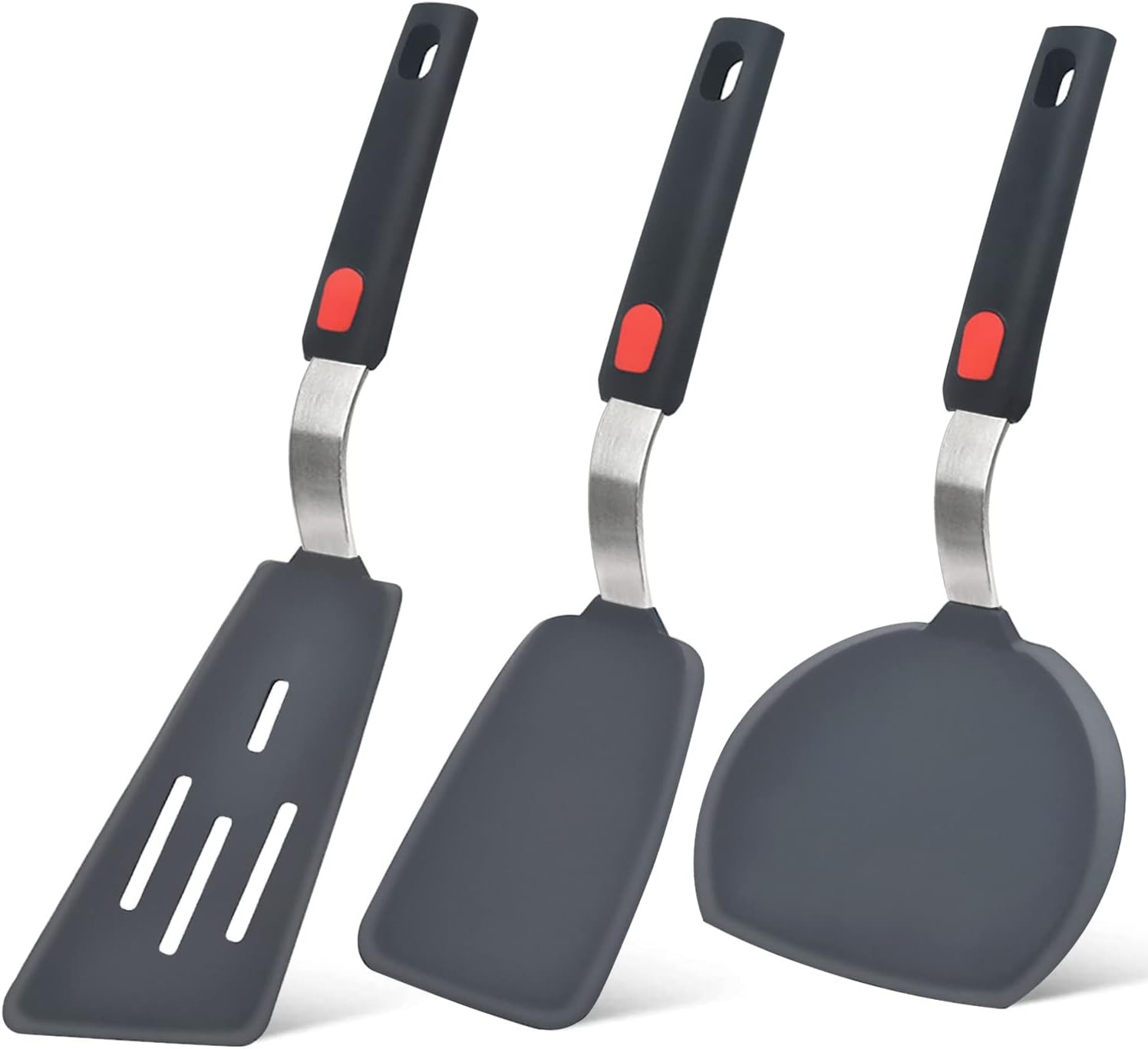 Silicone Spatula Turner Set of 3 600°F Heat Resistant Cooking Spatulas Nonstick