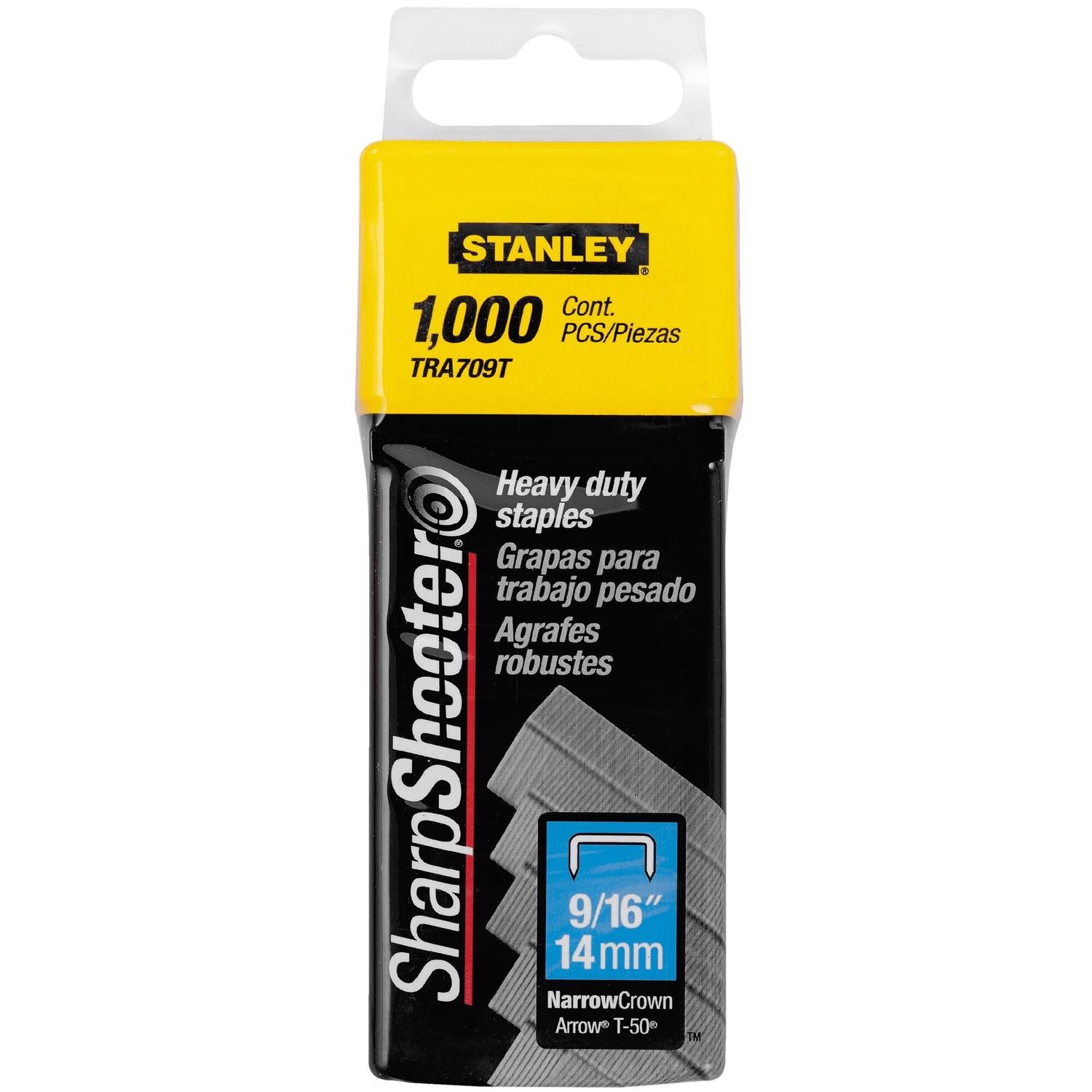 Stanley Sharp Shooter 27/64" W X 9/16" L Narrow Crown Heavy Duty Staples 1000 pk