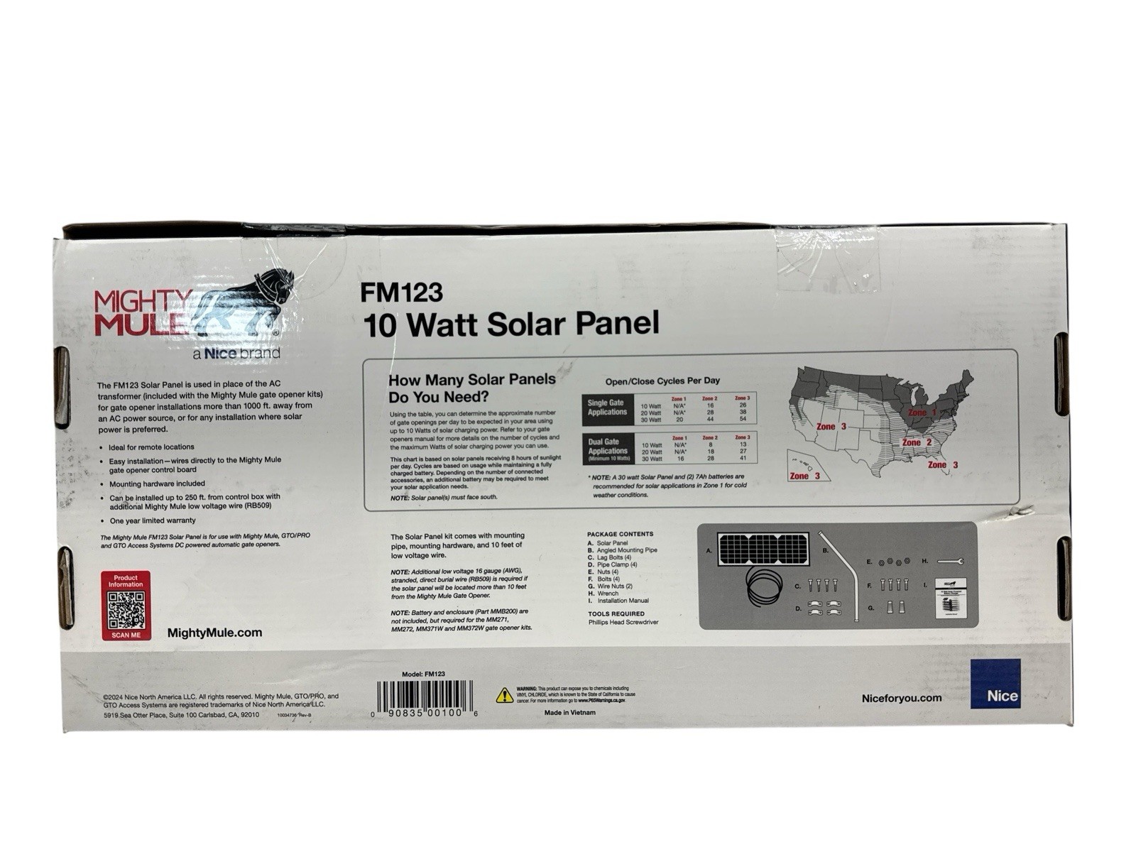 Mighty Mule 10W Solar Panel Kit FM123 (OB)