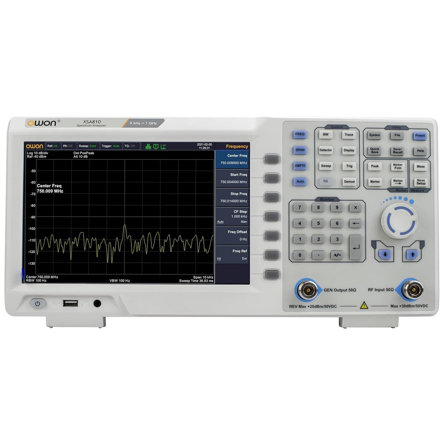 OWON XSA810 Spectrum Analyzer with tracking generator and pre-amplifier