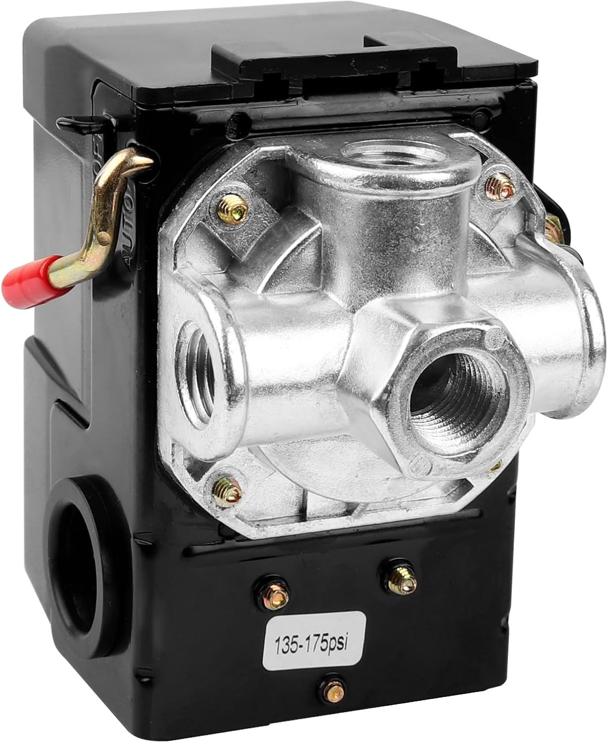 Air-Compressor Pressure Switch 135-175 Psi 4 Port 26 Amp 220V, with Adjustable U